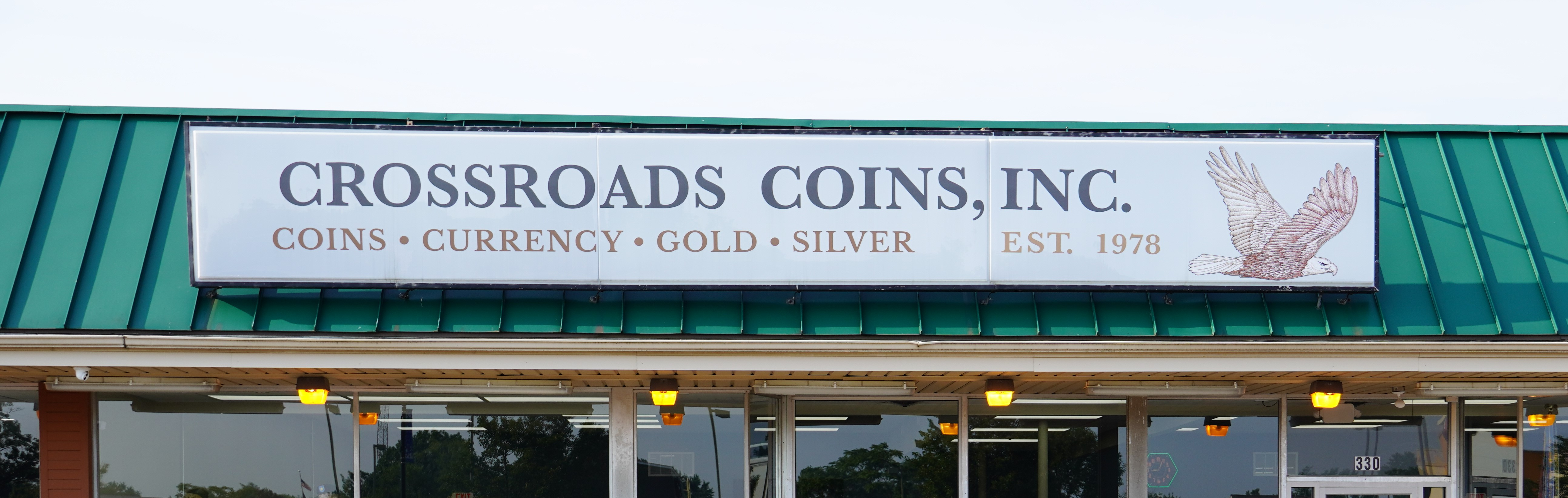 Crossroads Coins Dayton, Ohio Store Front sign