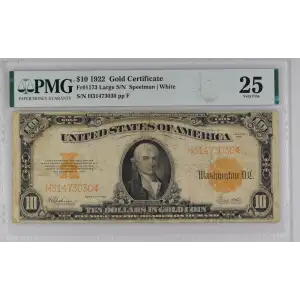 $10 1922 Gold Gold Certificates 1173 (3)