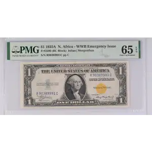 $1 1935-A yellow seal Emergency Notes Issued During WW2 2306 (3)