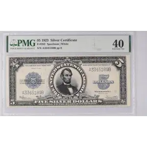 $5 1923 Blue Silver Certificates 282