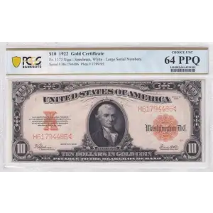 $10 1922 Gold Gold Certificates 1173 (2)