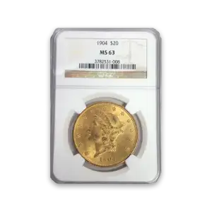 Liberty Head $20 (1849 - 1907) - PCGS - MS63