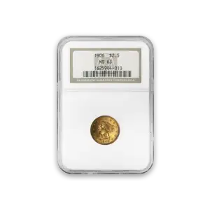 Liberty Head $2.5 (1840 - 1907) - PCGS - MS63